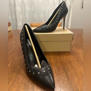 Michael Kors Blaze Pump, Black Leather Studded Heels, New in Box, Size 7.5